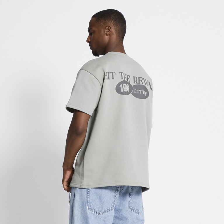 Printed sweat tee "Again"